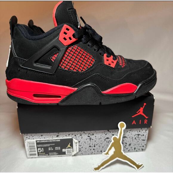Size 5.5 - Nike Air Jordan 4 Retro GS Red Thunder Men\'s Shoes Ships Now main image 7